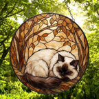 Custom Himalayan cat  Sleeping Stained Glass Suncatcher: Cat Lover Gift - image 4
