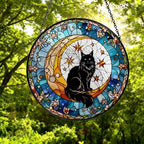 Custom Maine Coon Cat On Moon Glass Suncatcher: Black Cat Lover Gift - image 4