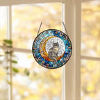 Custom British Shorthair Cat On Moon Glass Suncatcher: Cat Lover Gift