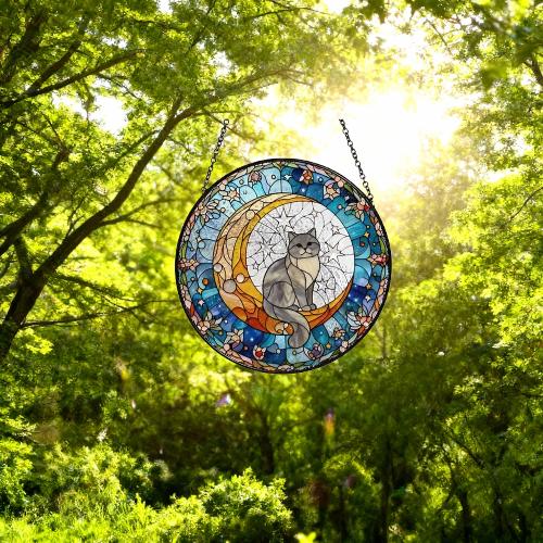 Custom British Shorthair Cat On Moon Glass Suncatcher: Cat Lover Gift - image 5