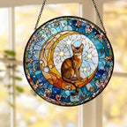 Custom Abyssinian  Cat On Moon Glass Suncatcher: Cat Lover Gift - image 5
