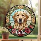 Custom Golden Retriever  Stained Glass Window Hanging, Dog Glass Suncatcher Decor, Stained Glass Window Hanging Decor, Gift For Dog Lover - image 3