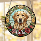 Custom Golden Retriever  Stained Glass Window Hanging, Dog Glass Suncatcher Decor, Stained Glass Window Hanging Decor, Gift For Dog Lover