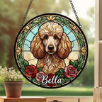 Custom Poodle Stained Glass Window Hanging, Dog Glass Suncatcher Decor, Stained Glass Window Hanging Decor, Gift For Dog Lover - image 3