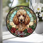 Custom Poodle Stained Glass Window Hanging, Dog Glass Suncatcher Decor, Stained Glass Window Hanging Decor, Gift For Dog Lover - image 4
