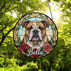 Custom Bulldog  Stained Glass Window Hanging, Dog Glass Suncatcher Decor, Stained Glass Window Hanging Decor, Gift For Dog Lover - image 2