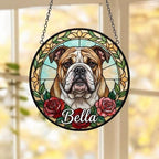 Custom Bulldog  Stained Glass Window Hanging, Dog Glass Suncatcher Decor, Stained Glass Window Hanging Decor, Gift For Dog Lover - image 5