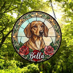 Custom Dachshund Stained Glass Window Hanging, Dog Glass Suncatcher Decor, Stained Glass Window Hanging Decor, Gift For Dog Lover - image 5