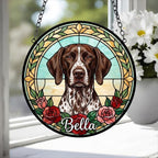 Custom GSP dog  Stained Glass Window Hanging, Dog Glass Suncatcher Decor, Stained Glass Window Hanging Decor, Gift For Dog Lover