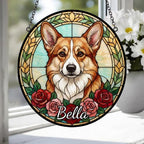 Custom Pembroke Welsh Corgi Stained Glass Window Hanging, Dog Glass Suncatcher Decor, Stained Glass Window Hanging Decor, Gift For Dog Lover - image 4
