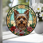 Custom Yorkshire Terrier Stained Glass Window Hanging, Dog Glass Suncatcher Decor, Stained Glass Window Hanging Decor, Gift For Dog Lover - image 4