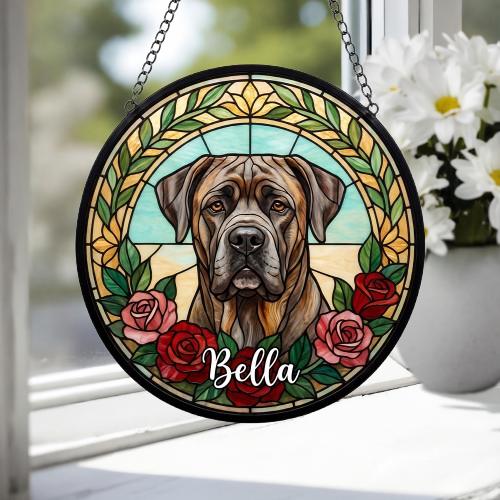 Custom Cane Corso Stained Glass Window Hanging, Dog Glass Suncatcher Decor, Stained Glass Window Hanging Decor, Gift For Dog Lover - image 4