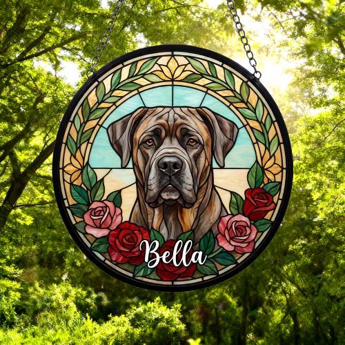 Custom Cane Corso Stained Glass Window Hanging, Dog Glass Suncatcher Decor, Stained Glass Window Hanging Decor, Gift For Dog Lover - image 5