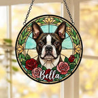 Custom Boston Terrier  Stained Glass Window Hanging, Dog Glass Suncatcher Decor, Stained Glass Window Hanging Decor, Gift For Dog Lover - image 5