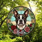 Custom Boston Terrier  Stained Glass Window Hanging, Dog Glass Suncatcher Decor, Stained Glass Window Hanging Decor, Gift For Dog Lover - image 4