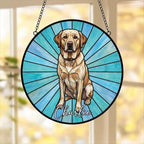 Custom Labrador Retriever Window Hanging Suncatcher, Dog Name Suncatcher Decor, Stained Glass Window Hanging Decoration, Gift For Dog Lover