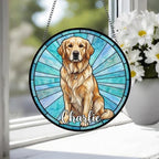 Custom Golden Retriever Window Hanging Suncatcher, Dog Name Suncatcher Decor, Stained Glass Window Hanging Decoration, Gift For Dog Lover - image 4