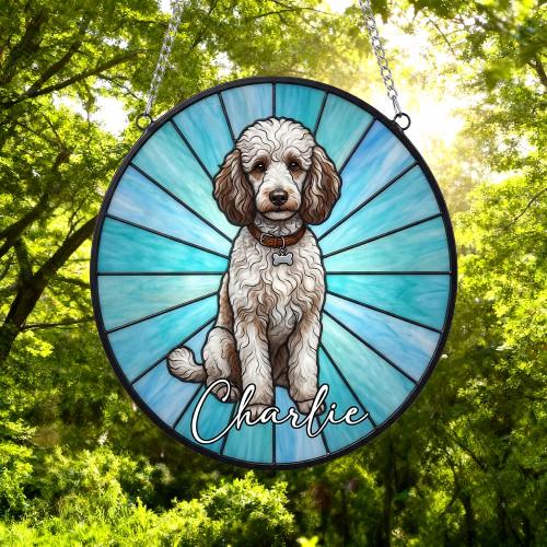Custom Poodle Window Hanging Suncatcher, Dog Name Suncatcher Decor, Stained Glass Window Hanging Decoration, Gift For Dog Lover - image 5