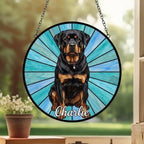 Custom Rottweiler  Window Hanging Suncatcher, Dog Name Suncatcher Decor, Stained Glass Window Hanging Decoration, Gift For Dog Lover - image 3