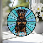 Custom Rottweiler  Window Hanging Suncatcher, Dog Name Suncatcher Decor, Stained Glass Window Hanging Decoration, Gift For Dog Lover - image 4