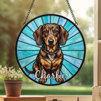 Custom Dachshund Window Hanging Suncatcher, Dog Name Suncatcher Decor, Stained Glass Window Hanging Decoration, Gift For Dog Lover - image 3