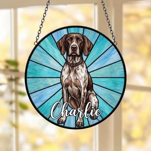 Custom Shorthaired Pointer Window Hanging Suncatcher, Dog Name Suncatcher Decor, Stained Glass Window Hanging Decoration, Gift For Dog Lover - image 5