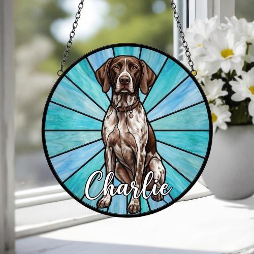 Custom Shorthaired Pointer Window Hanging Suncatcher, Dog Name Suncatcher Decor, Stained Glass Window Hanging Decoration, Gift For Dog Lover - image 4