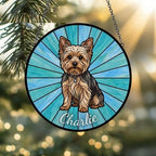 Custom Yorkshire Terrier Window Hanging Suncatcher, Dog Name Suncatcher Decor, Stained Glass Window Hanging Decoration, Gift For Dog Lover - image 2