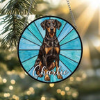 Custom Doberman Pinscher Window Hanging Suncatcher, Dog Name Suncatcher Decor, Stained Glass Window Hanging Decoration, Gift For Dog Lover - image 2