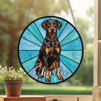 Custom Doberman Pinscher Window Hanging Suncatcher, Dog Name Suncatcher Decor, Stained Glass Window Hanging Decoration, Gift For Dog Lover - image 3