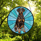 Custom Doberman Pinscher Window Hanging Suncatcher, Dog Name Suncatcher Decor, Stained Glass Window Hanging Decoration, Gift For Dog Lover - image 5