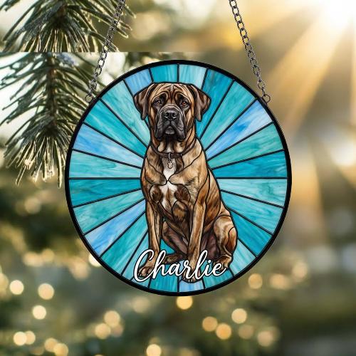Custom Cane Corso Window Hanging Suncatcher, Dog Name Suncatcher Decor, Stained Glass Window Hanging Decoration, Gift For Dog Lover - image 2