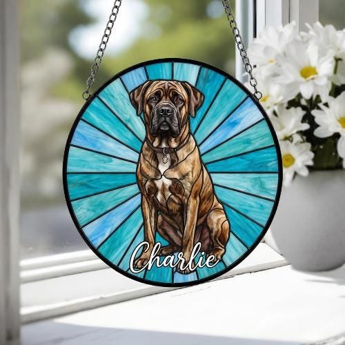 Custom Cane Corso Window Hanging Suncatcher, Dog Name Suncatcher Decor, Stained Glass Window Hanging Decoration, Gift For Dog Lover - image 4