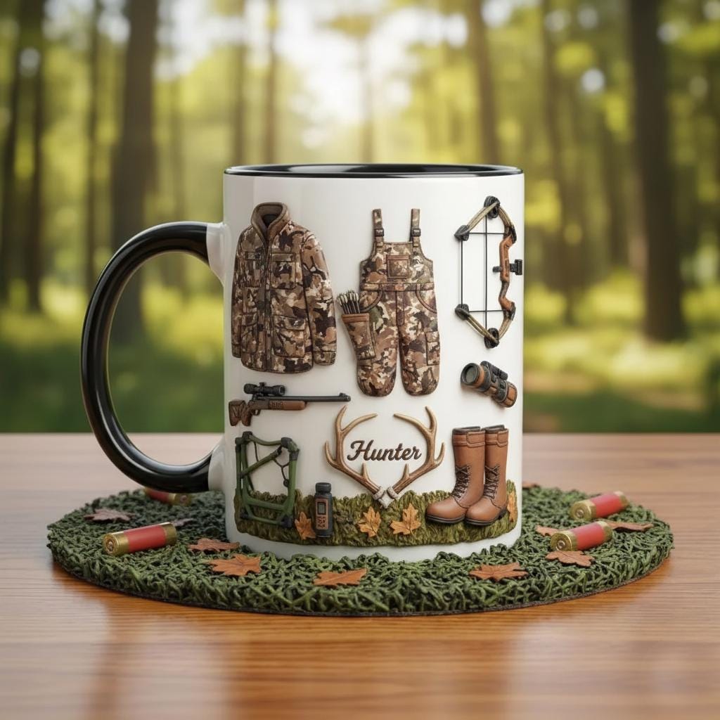 Personalized Hunting Mug, Custom Name Hunting Coffee Cup, Hunter Gift, Outdoor Hobby Mug - image 2