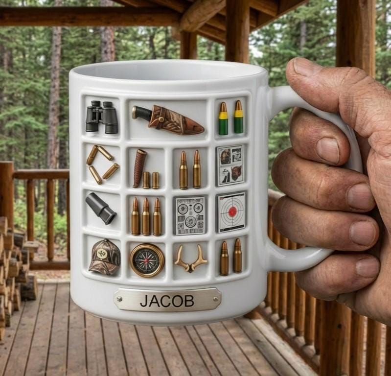 Personalized Hunting Mug, Custom Name Hunting Coffee Cups, Hunter Gift, Outdoor Hobby Cup - image 3