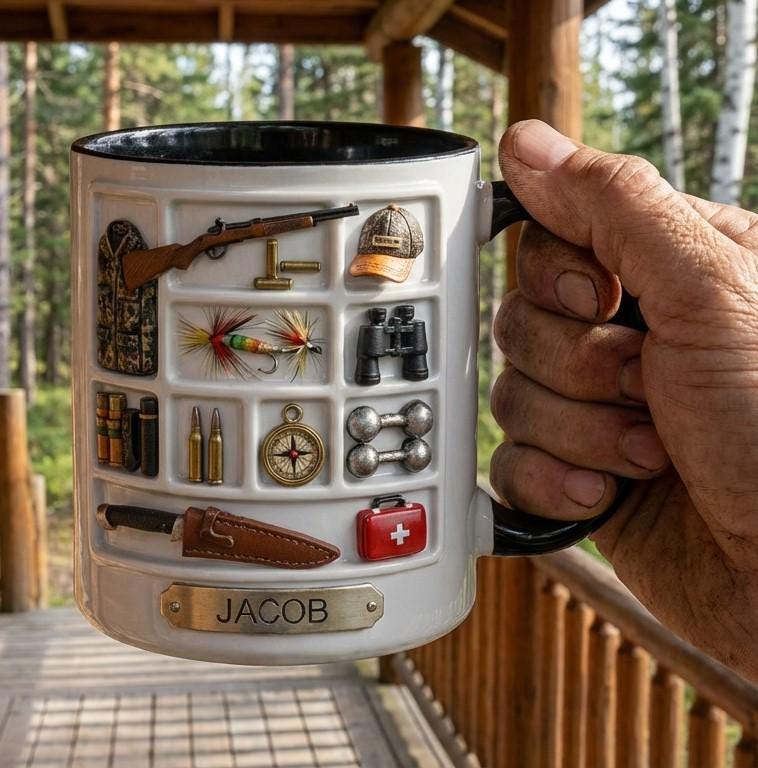 Personalized Hunting Mug, Custom Name Hunting Coffee Cup, Hunter Gift, Outdoor Hobby Cups - image 2