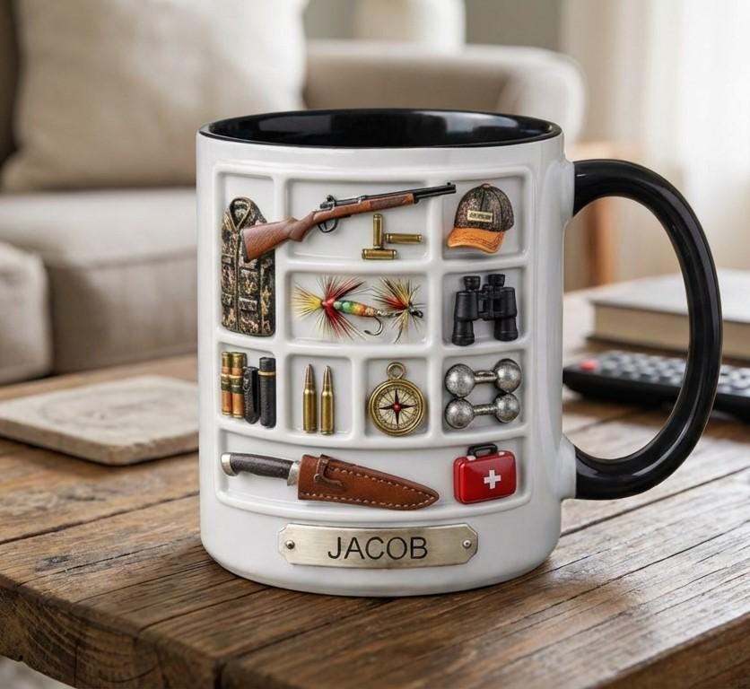 Personalized Hunting Mug, Custom Name Hunting Coffee Cup, Hunter Gift, Outdoor Hobby Cups - image 3