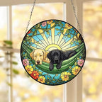 Custom Couple Labrador Retriever Glass Suncatcher, Labrador Retriever Mom Window Hanging, Wiener Dog Sun Catcher, Pet Lover Gift - image 4