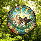 Custom Couple Pembroke Welsh Corgi Glass Suncatcher, Pembroke Welsh Corgi Mom Window Hanging, Wiener Dog Sun Catcher, Pet Lover Gift - image 4