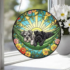 Custom Couple Miniature Schnauzer Glass Suncatcher, Miniature Schnauzer dog Mom Window Hanging, Wiener Dog Sun Catcher, Pet Lover Gift - image 4