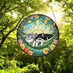 Custom Couple Siberian Husky Glass Suncatcher, Siberian Husky dog Mom Window Hanging, Wiener Dog Sun Catcher, Pet Lover Gift - image 5