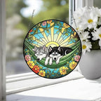 Custom Couple Siberian Husky Glass Suncatcher, Siberian Husky dog Mom Window Hanging, Wiener Dog Sun Catcher, Pet Lover Gift - image 4