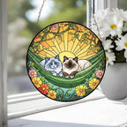 Custom Couple Ragdoll  Glass Suncatcher, Ragdoll cat Mom Window Hanging, Wiener Cat Sun Catcher, Pet Lover Gift - image 5