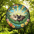 Custom Couple Siamese Glass Suncatcher, Siamese cat Mom Window Hanging, Wiener Cat Sun Catcher, Pet Lover Gift - image 5