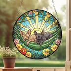 Custom Couple Sphynx Glass Suncatcher, Sphynx cat Mom Window Hanging, Wiener Cat Sun Catcher, Pet Lover Gift - image 4