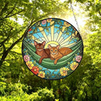 Custom Couple Abyssinian  Glass Suncatcher, Abyssinian  cat Mom Window Hanging, Wiener Cat Sun Catcher, Pet Lover Gift - image 4