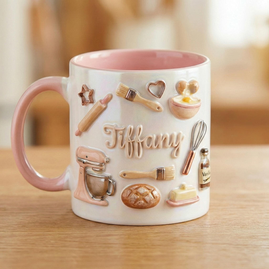 Personalized Baker’s Dream 3D Effect Mug, Custom Baking Lover Mug, Baking Tools Design, Kitchen Baking Gift For Her - image 4