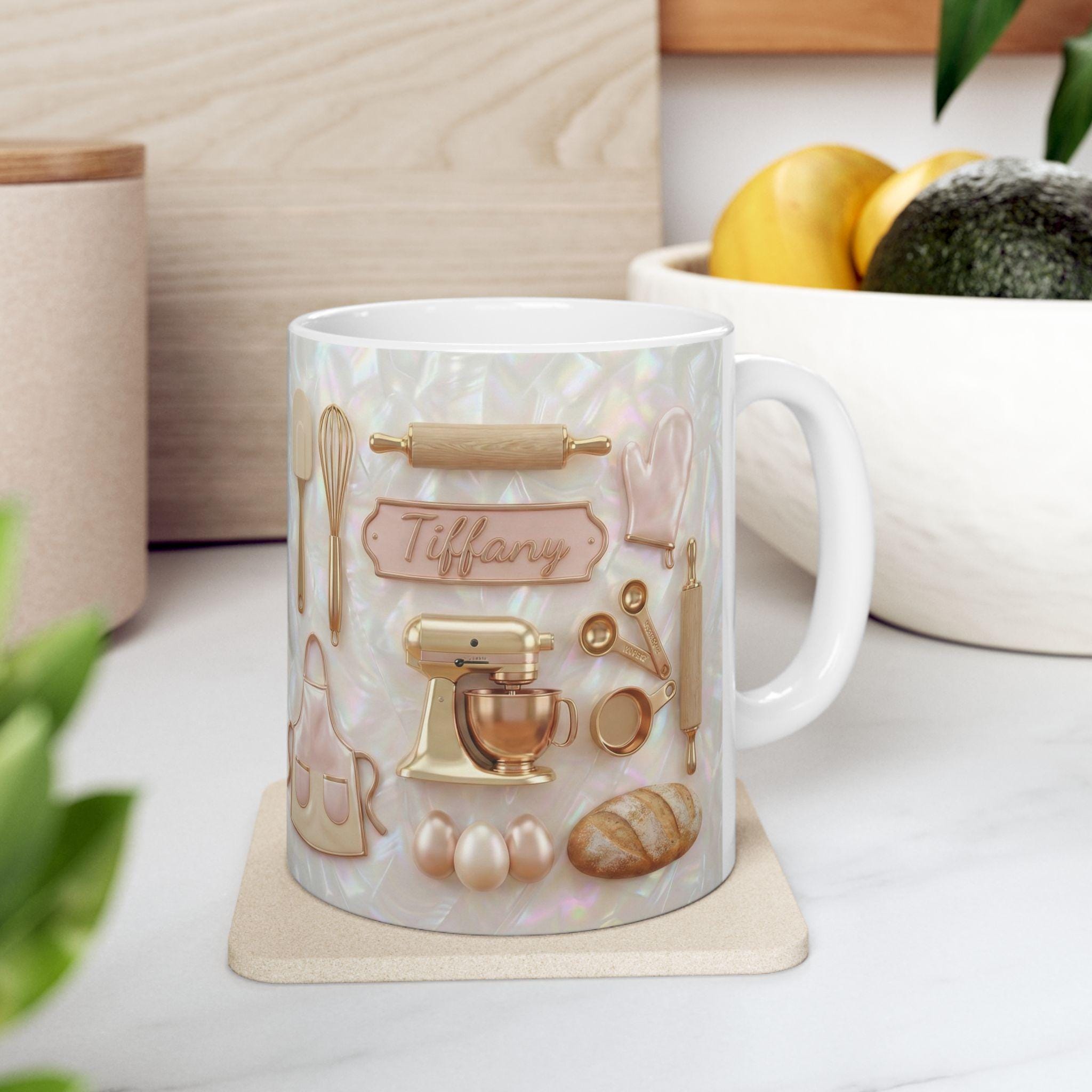 Personalized Baker Mug, Faux 3D Effect Baking Tools Design, Kitchen Gift - image 5