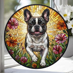 Custom French Bulldog Wildflowers Glass Suncatcher: Dog Mom Window Decor - image 4