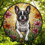 Custom French Bulldog Wildflowers Glass Suncatcher: Dog Mom Window Decor - image 5